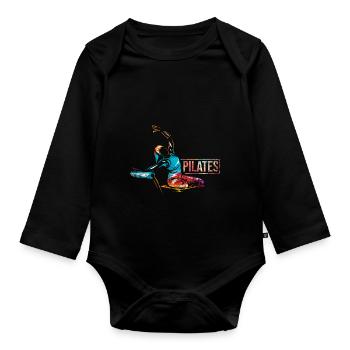 Pilates Geschenk - Baby Bio-Langarm-Body - Schwarz - Vorne
