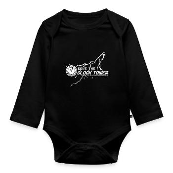 Save The ClockTower T Shirt - Organic Longsleeve Baby Bodysuit - black - Front