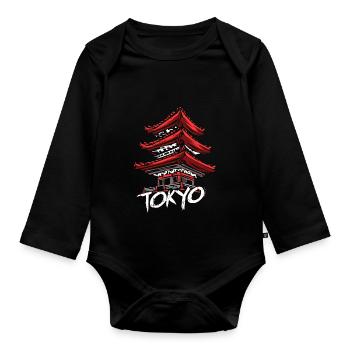 Tokio Japan - Baby Bio-Langarm-Body - Schwarz - Vorne
