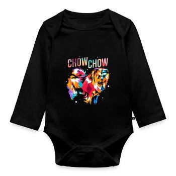 Chow Chow - Organic Longsleeve Baby Bodysuit - black - Front