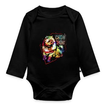 Chow Chow gift - Organic Longsleeve Baby Bodysuit - black - Front
