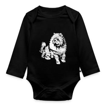 Chow Chow Dog Gift - Organic Longsleeve Baby Bodysuit - black - Front