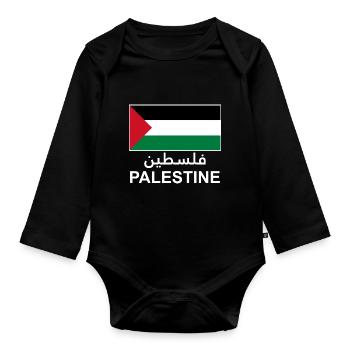 Palestine - Body Bébé bio manches longues - noir - Devant