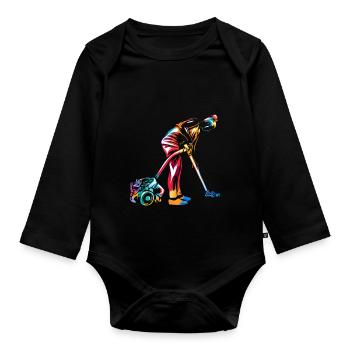 housekeeper - Organic Longsleeve Baby Bodysuit - black - Front