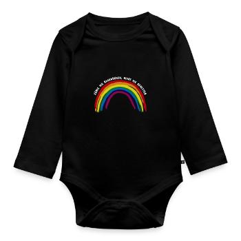Zähle die Regenbögen, nicht die Gewitter - Baby Bio-Langarm-Body - Schwarz - Vorne