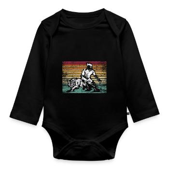 Border Collie Dextérité - Body Bébé bio manches longues - noir - Devant