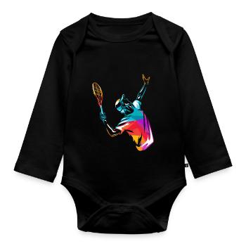 Tennis Sport Gift - Organic Longsleeve Baby Bodysuit - black - Front