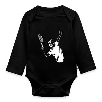 Tennis Sport Gift - Organic Longsleeve Baby Bodysuit - black - Front
