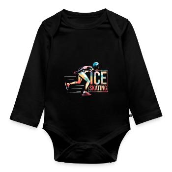 Patinage sur glace - Body Bébé bio manches longues - noir - Devant