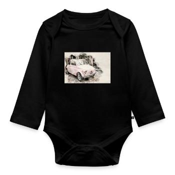 500 classic cars - Organic Longsleeve Baby Bodysuit - black - Front