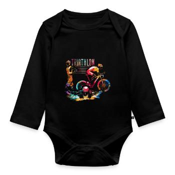 Compétition Triathlon Sport - Body Bébé bio manches longues - noir - Devant