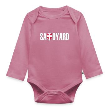 savoyard logo blc - Body Bébé bio manches longues - mauve - Devant