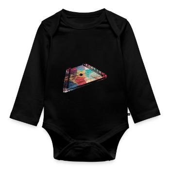 Box zither dulcimer - Organic Longsleeve Baby Bodysuit - black - Front