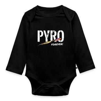 Pyro Forever Rakete - Baby Bio-Langarm-Body - Schwarz - Vorne