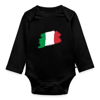 Drapeau Italie - Body Bébé bio manches longues - noir - Devant