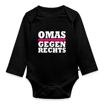 Omas gegen Rechts - Baby Bio-Langarm-Body - Schwarz - Vorne