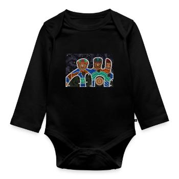 Friendship - Organic Longsleeve Baby Bodysuit - black - Front