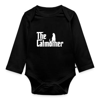 The Catmother Cat Mom Cats Love - Organic Longsleeve Baby Bodysuit - black - Front