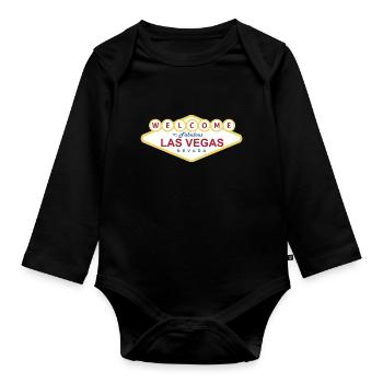 Las Vegas - Body Bébé bio manches longues - noir - Devant