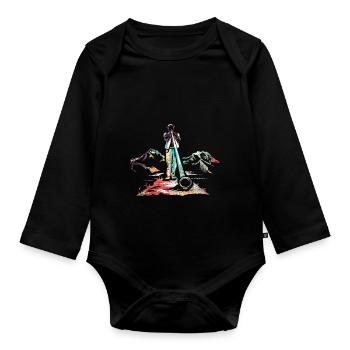 Alphorn Alpen - Baby Bio-Langarm-Body - Schwarz - Vorne