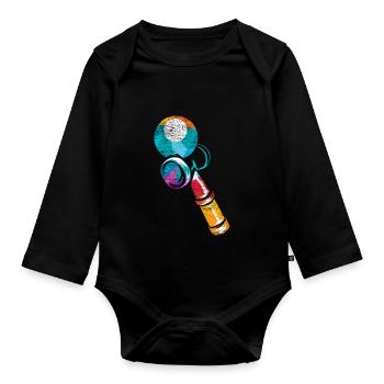 Kendama - Baby Bio-Langarm-Body - Schwarz - Vorne