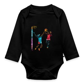 Netball - Organic Longsleeve Baby Bodysuit - black - Front