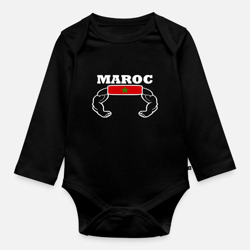 Marokko - Baby Bio-Langarm-Body - Schwarz