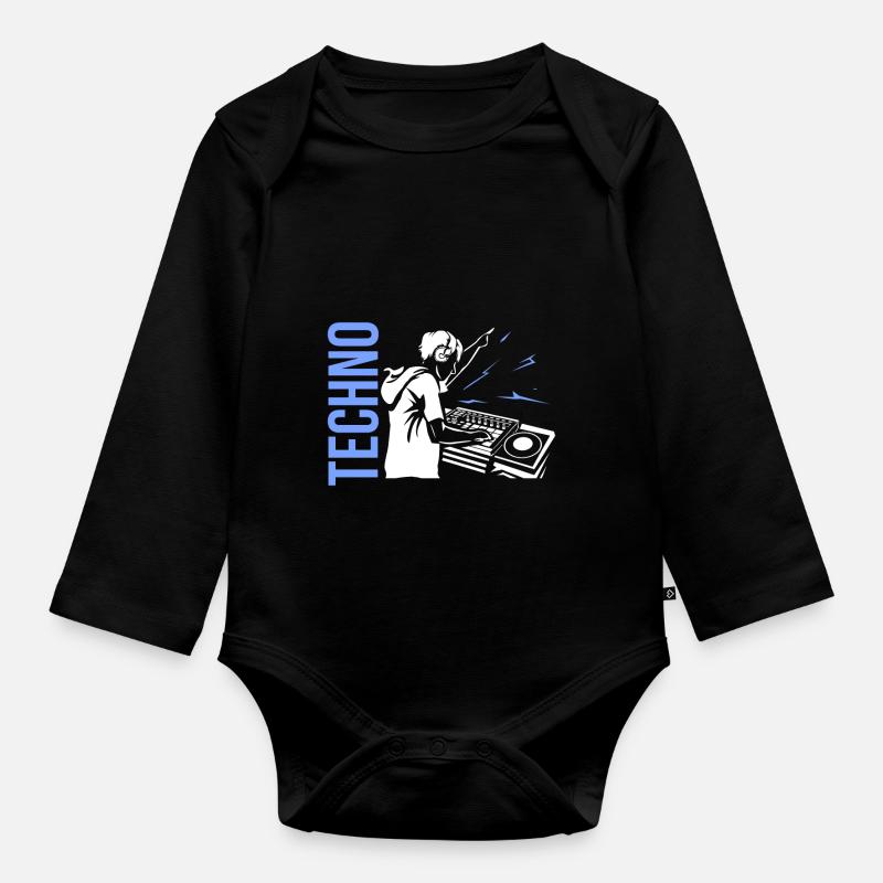 Techno - Body Bébé bio manches longues - noir