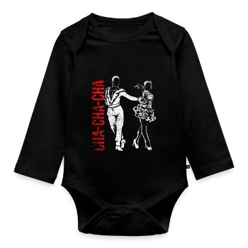 Cha Cha Tanz - Baby Bio-Langarm-Body - Schwarz - Vorne