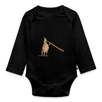Didgeridoo Känguru - Baby Bio-Langarm-Body - Schwarz - Vorne