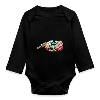 baker - Organic Longsleeve Baby Bodysuit - black - Front