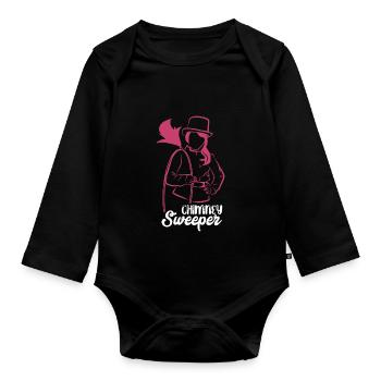 Chimney sweep - Organic Longsleeve Baby Bodysuit - black - Front