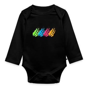 Feuerball Neon - Baby Bio-Langarm-Body - Schwarz - Vorne