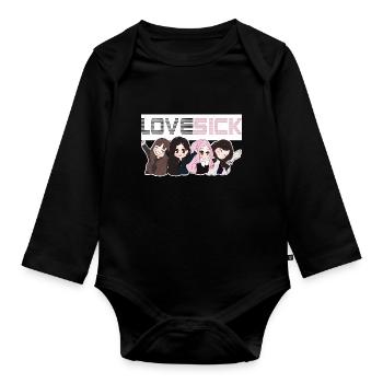 K-pop. - Organic Longsleeve Baby Bodysuit - black - Front