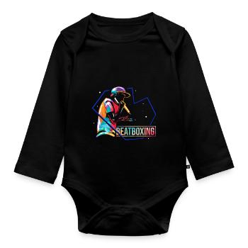 Musik Rap Beatboxen Beatboxing - Baby Bio-Langarm-Body - Schwarz - Vorne