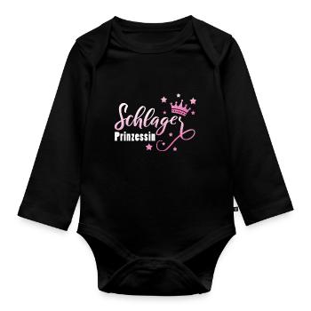 Schlagerprinzessin Schlagerfan Schlager Geschenk - Baby Bio-Langarm-Body - Schwarz - Vorne