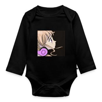 Juste une fille qui aime l'anime - Body Bébé bio manches longues - noir - Devant