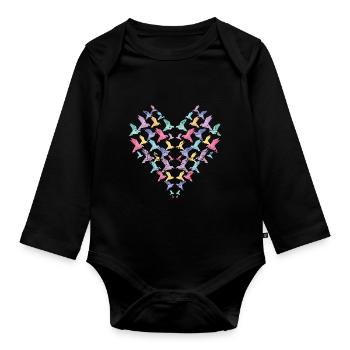 Origami - Body Bébé bio manches longues - noir - Devant