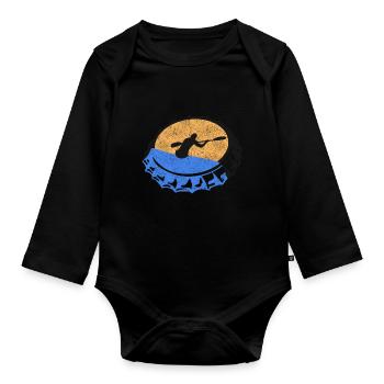 paddle - Organic Longsleeve Baby Bodysuit - black - Front