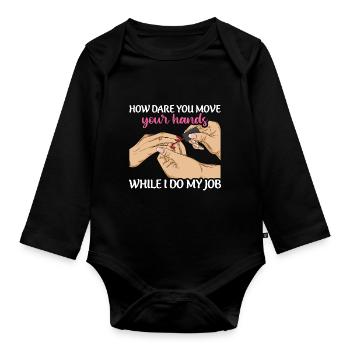 Nail design Design for a nail designer - Organic Longsleeve Baby Bodysuit - black - Front