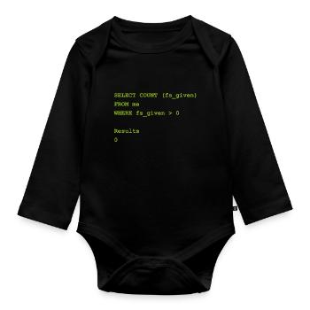 Select count geschenk Programming Informatique - Body Bébé bio manches longues - noir - Devant