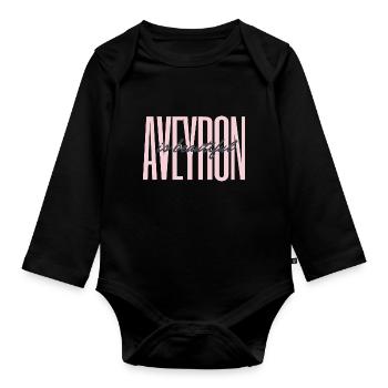 Aveyron is beautiful - Organic Longsleeve Baby Bodysuit - black - Front
