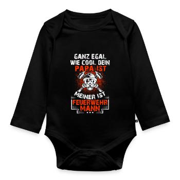 Ganz egal wie cool dein Papa ist... - Baby Bio-Langarm-Body - Schwarz - Vorne