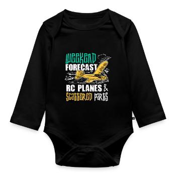 RC Airplane Gift for an RC Pilot - Organic Longsleeve Baby Bodysuit - black - Front