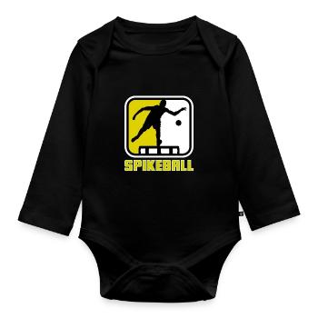 Roundnet Spike Ball Spikeball Fun - Baby Bio-Langarm-Body - Schwarz - Vorne