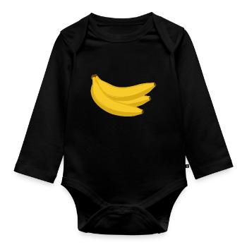 Bananen - Baby Bio-Langarm-Body - Schwarz - Vorne