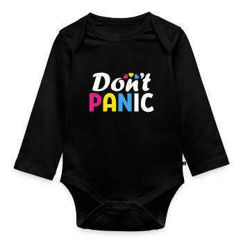Don't Panic Pan LGBTQ Pride Month Gay - Organic Longsleeve Baby Bodysuit - black - Front