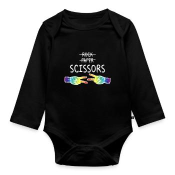 Rock Paper Scissors LGBTQ Pride Month Lesbian - Body Bébé bio manches longues - noir - Devant