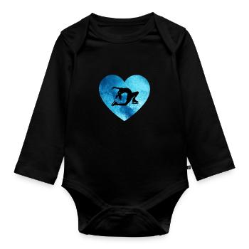 Figure Skating Heart Ice Dancer - Organic Longsleeve Baby Bodysuit - black - Front