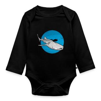 Plongée avec requin-baleine - Body Bébé bio manches longues - noir - Devant